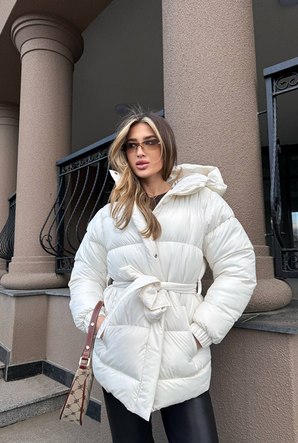 Пуфер з поясом